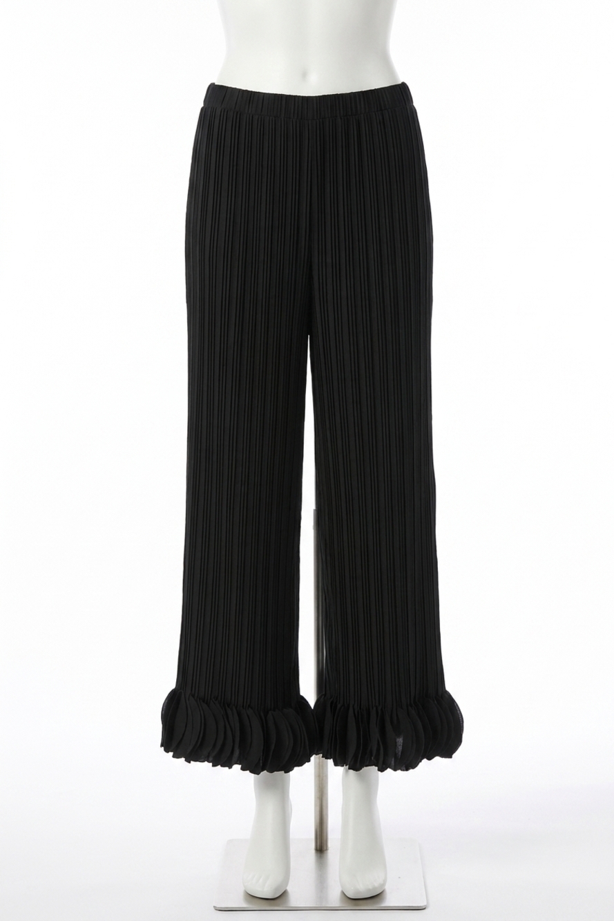 NEW JOSEPH RIBKOFF gia georgette wide leg pleated pants in black